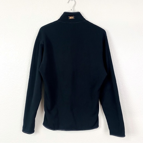 REI Black Fleece Lined Quarter Zip Long Sleeve Shirt Size L - Picture 2 of 8